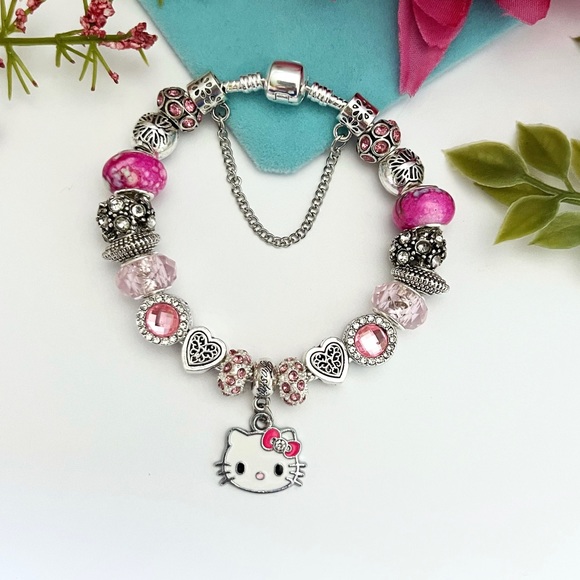 Hello Kitty 925 Sterling Silver Charm Bracelet NEW - Picture 7 of 10